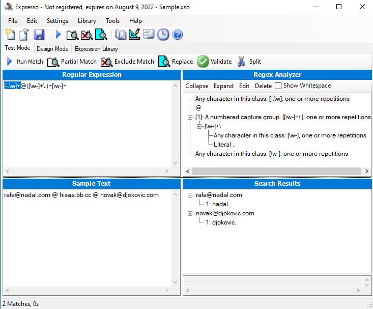 Regex 7 free test tools