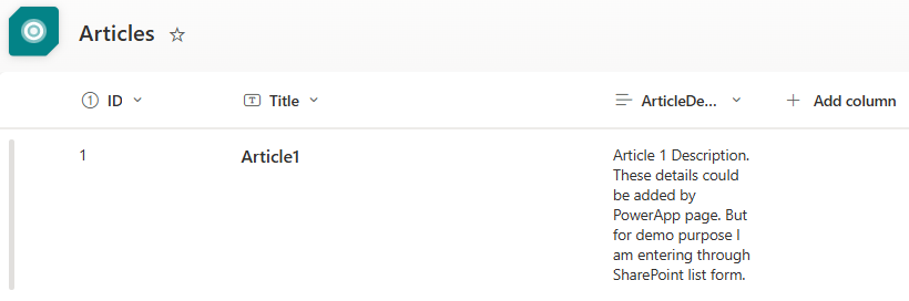 Article list content