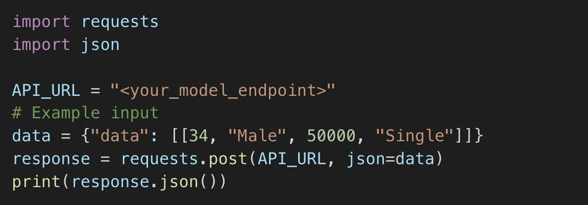 Making prediction using API