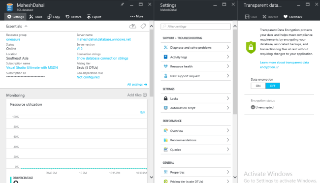 Transparent Data Encryption In SQL Azure