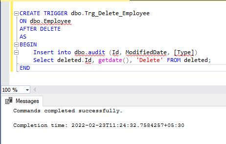 Triggers in SQL Server