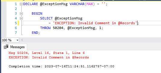 Unit Test (2) --- TSQLT