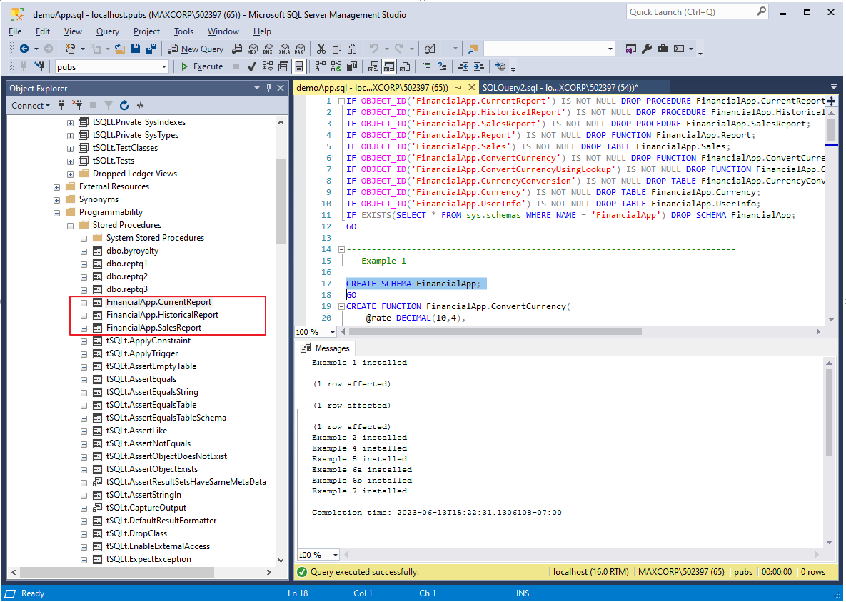 Unit Test (2) --- TSQLT