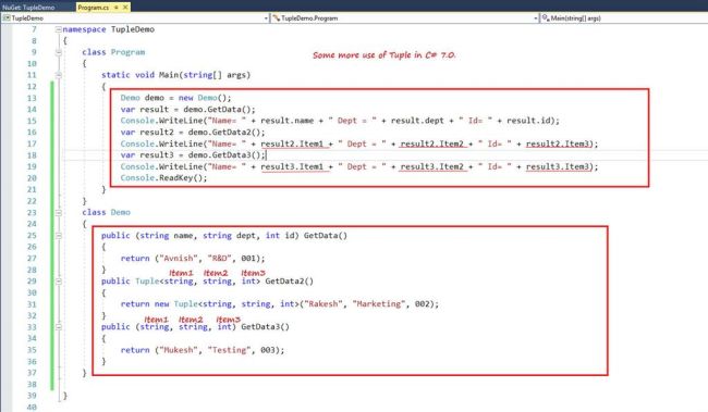 Tuples With New Features In C# 7.0