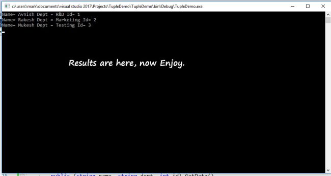 Tuples With New Features In C# 7.0