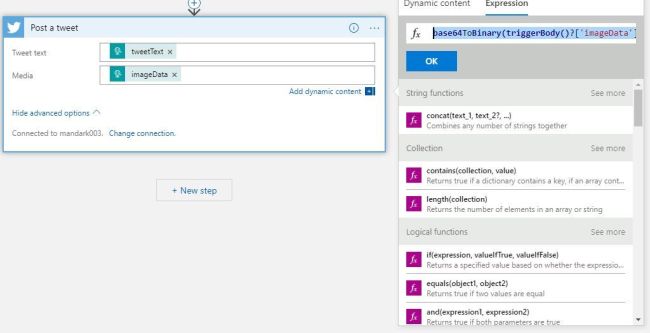 Tweeting Using Logic Apps - Error "Media Type Unrecognized" When Sending Image With Tweets
