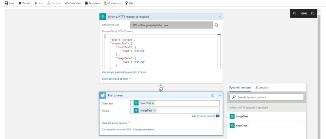 Tweeting Using Logic Apps: Error "media type unrecognized" when sending image with Tweets