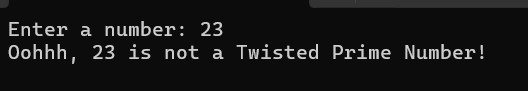 Twisted Prime Number in C#
