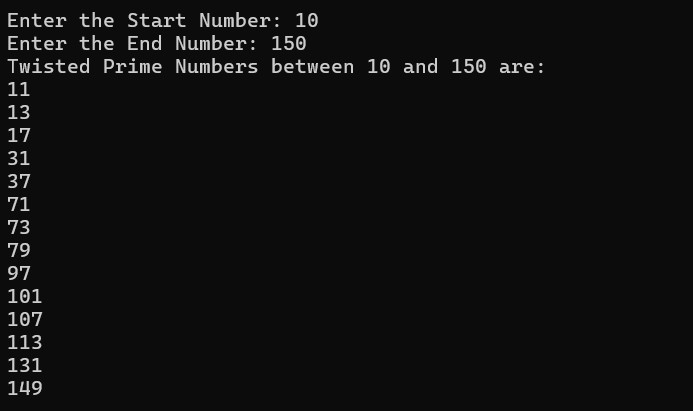 Twisted Prime Number in C#