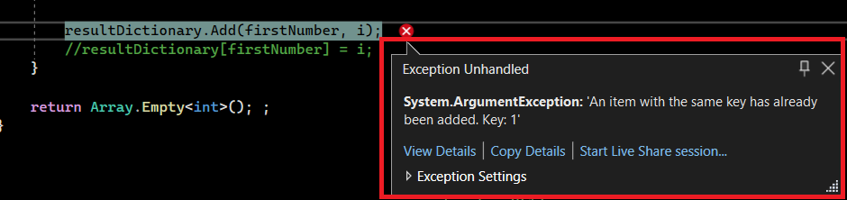 Two Sum - LeetCode's Solution In C# With Both O(n) And O(n^2) Approach