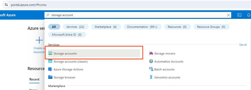 Azure storage account