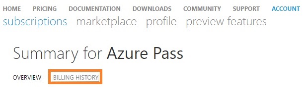 Billing History