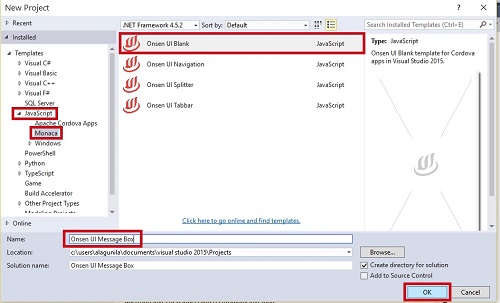 Onsen UI Message Box
