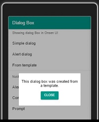 Template Dialog box
