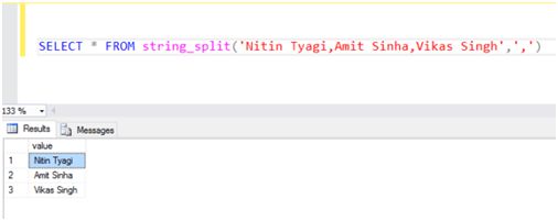 Understanding SQL Server 2016 String_Split Function