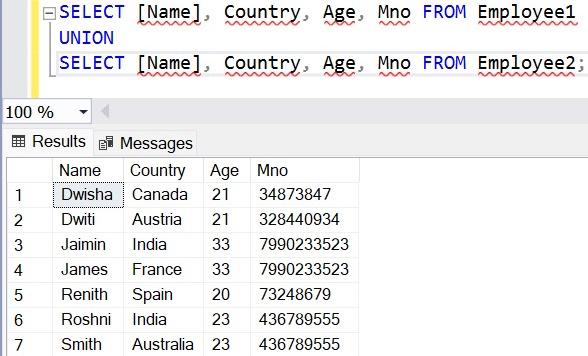 UNION SQL Server: Syntax, Usage, and Example