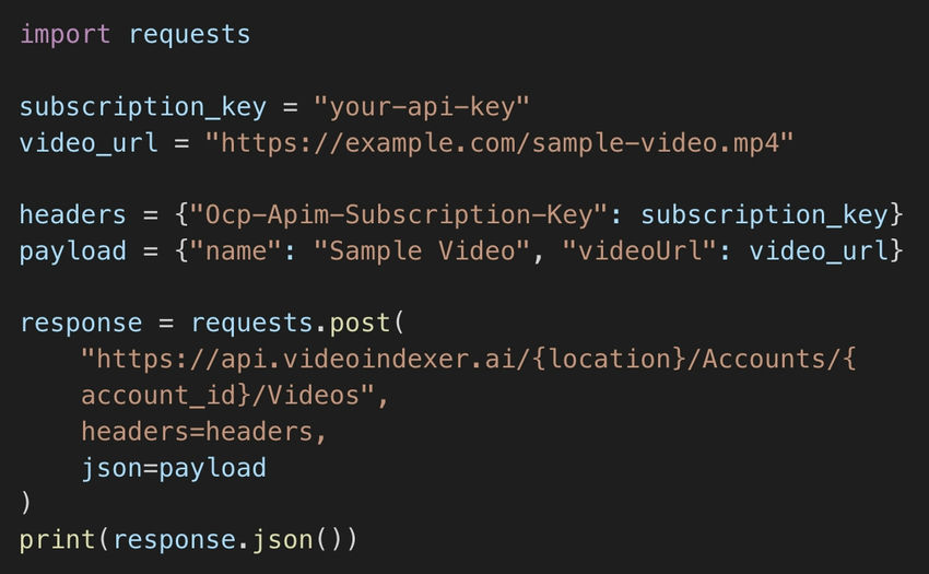 Uploading a video for analysis