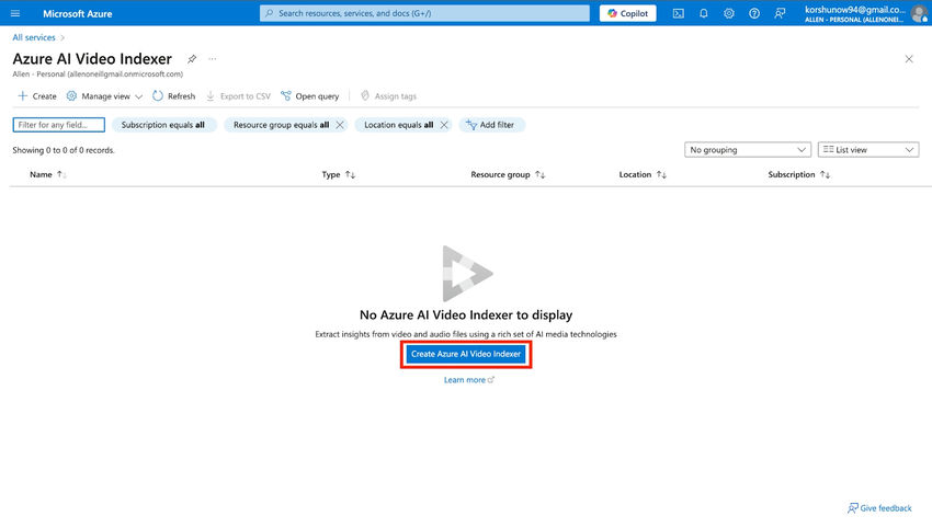 Azure AI Video Indexer