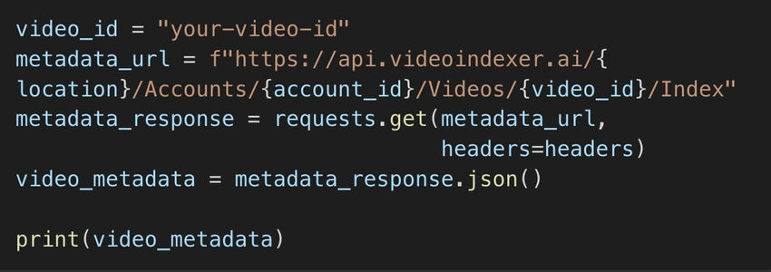 Fetching Metadata via API