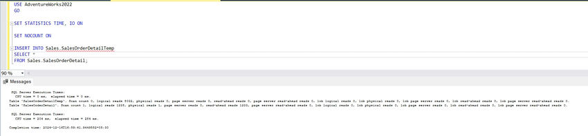 Create table script for Sales.SalesOrderDetailTem