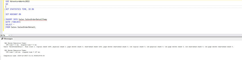 Create table script for Sales.SalesOrderDetailTem