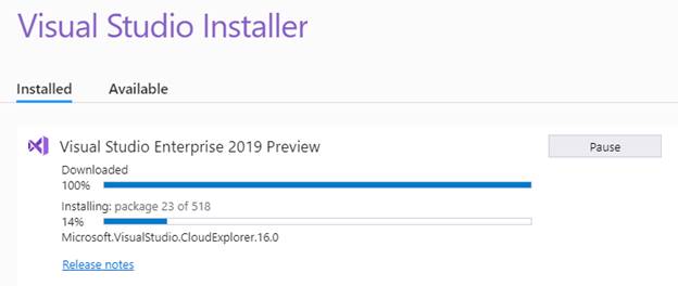 Steps For Visual Studio 2019 Preview Update Version 16.0.0 Preview 2.1