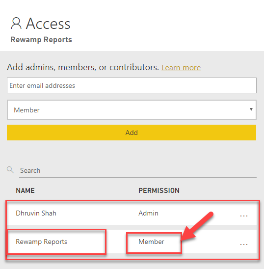 Workspace permission