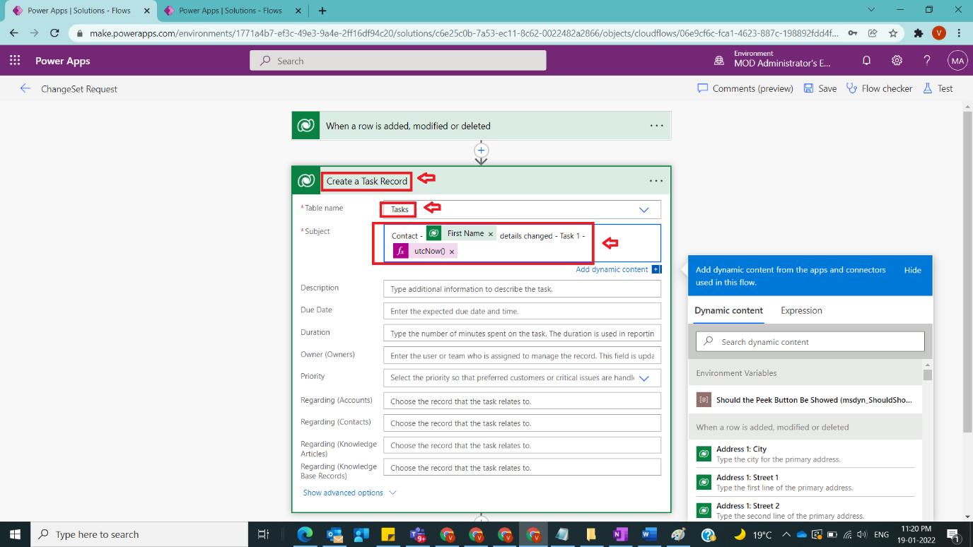 Usage of ChangeSet Request in Power Automate Figure 4