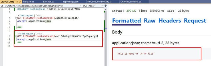 Use .http files in Visual Studio