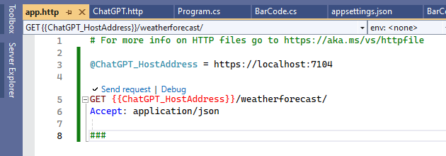 Use .http files in Visual Studio