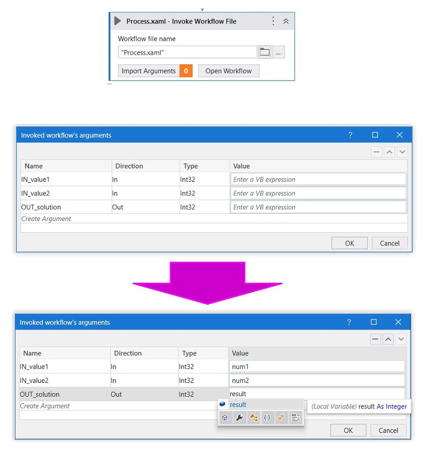 Use Of Invoke Workflow File And Arguments In UiPath