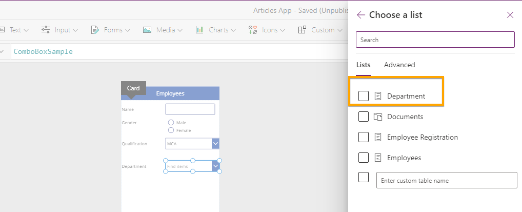 Patch Function In PowerApps