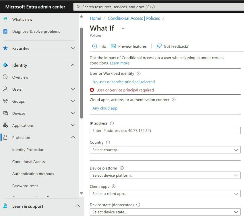 Use What If Tool to Troubleshoot Conditional Access in M365