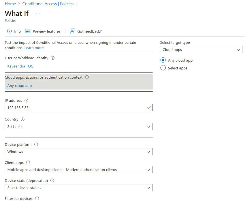 Use What If Tool to Troubleshoot Conditional Access in M365