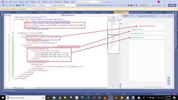 XAML Previewer (Design Time Data)