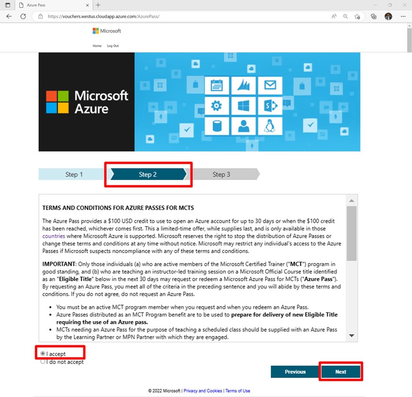 Using Azure Pass to Create An Azure Subscription For Free