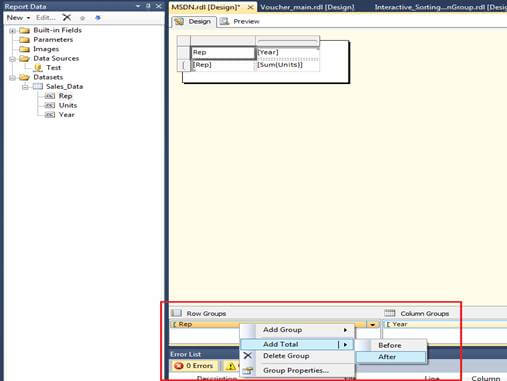 Using Column Group Subtotal/Grand Total Value Outside The Matrix Table