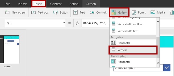 Using Drop Down Control in Microsoft PowerApps