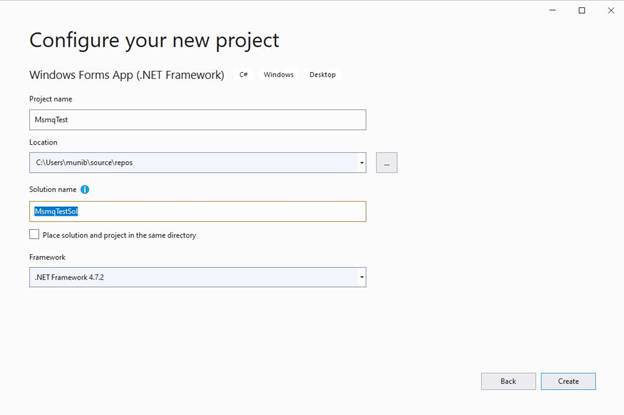 Configure new project