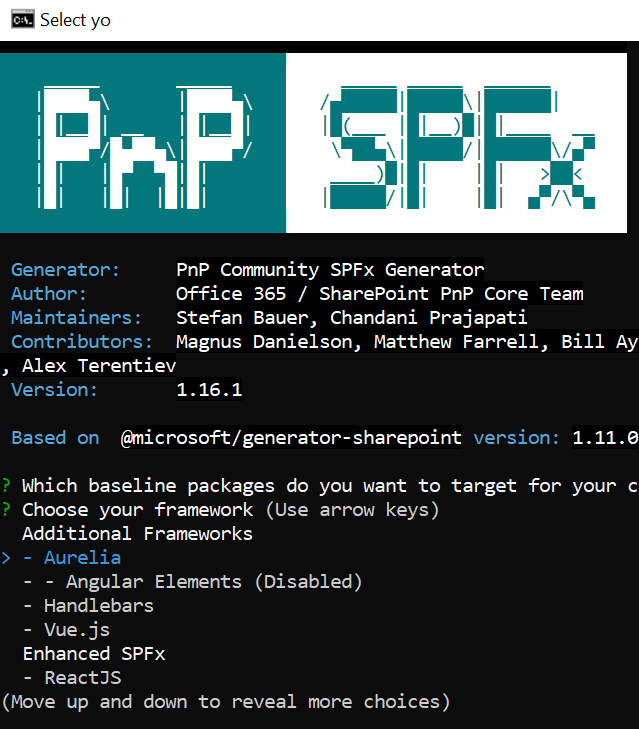Using PnP SPFx Yeoman generator for creating SPFx projects