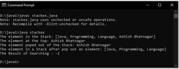 Vector Class and the Stack Class in Java Collections