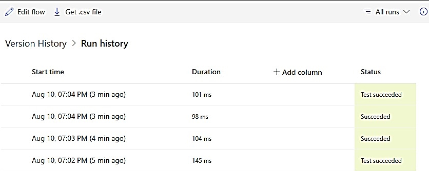 Version History, Run History & Limitations in Power Automate Flow
