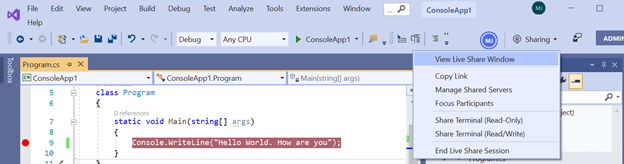 Visual Studio 2019 - Individually Evaluate Live Share