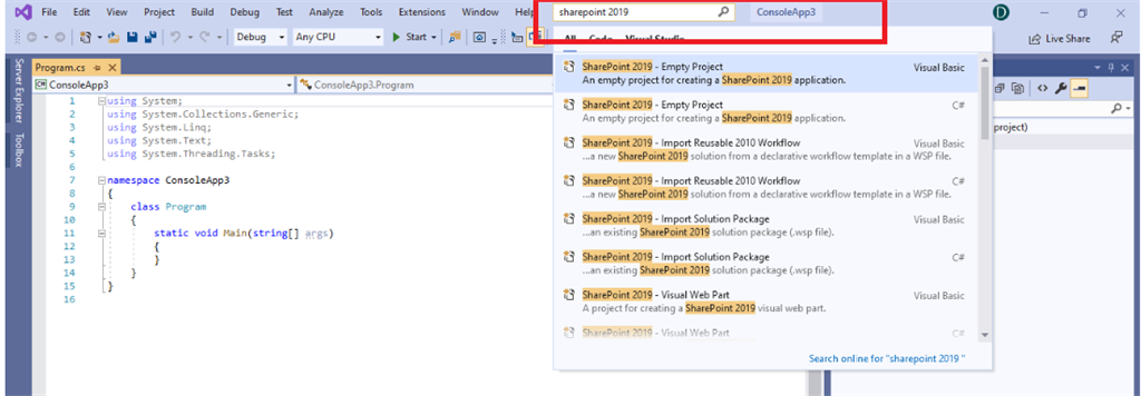 Visual Studio 2019 Features