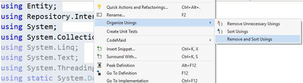 Organize Usings