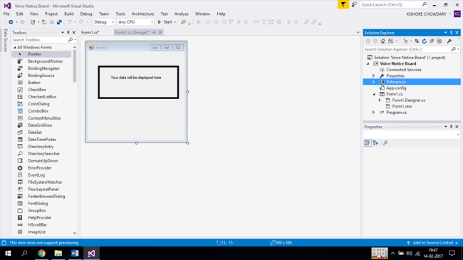Voice Notice Board Using Windows Forms