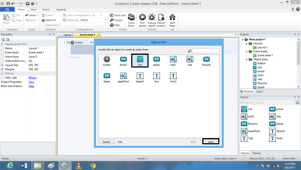 Voice Recognization Using Speech Synthesis In Game Construct 2