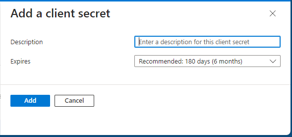 Web API in Azure (2), Set a Client Credential Secret