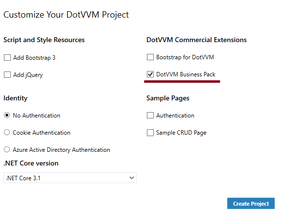 Web Forms With DotVVM Business Pack