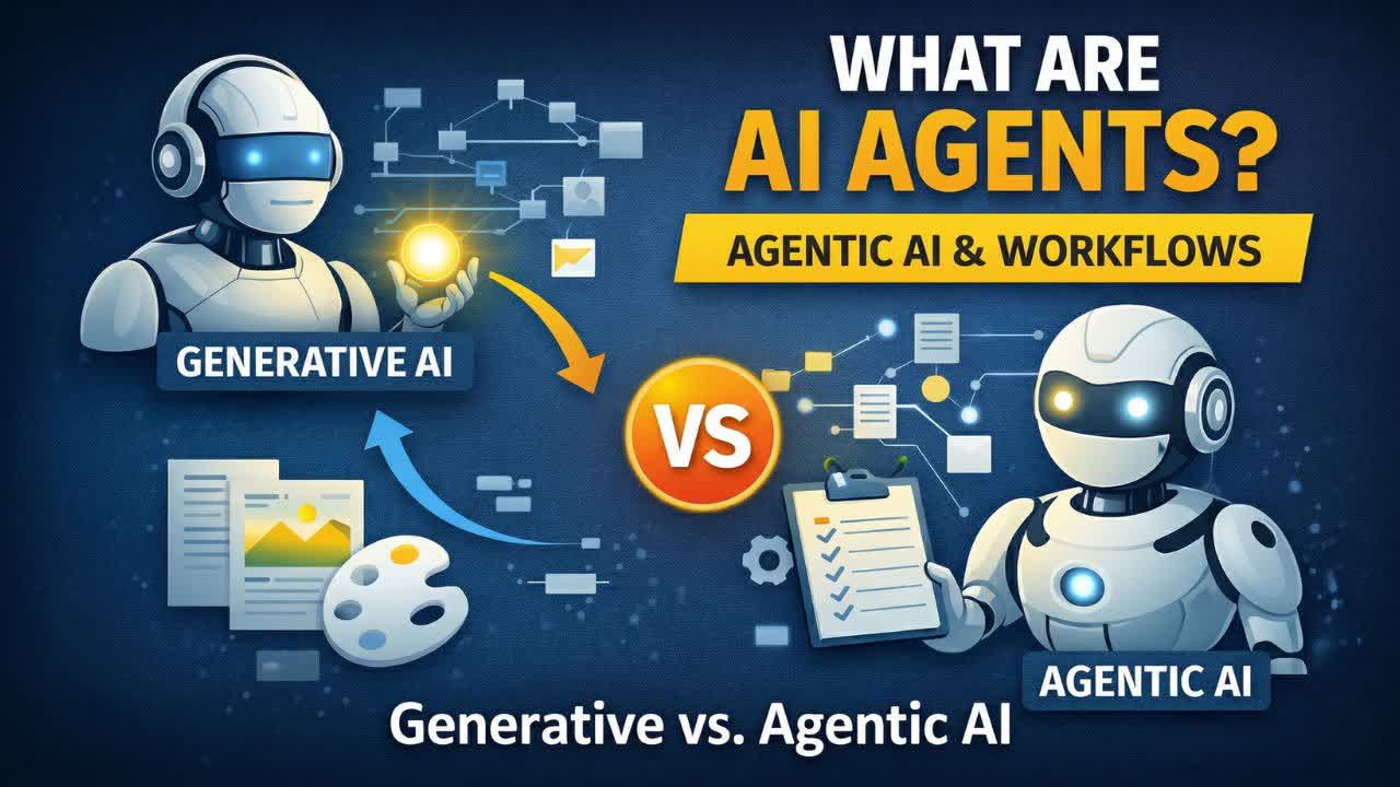 What are AI Agents? Agentic AI & Workflows Explained | Generative vs. Agentic AI